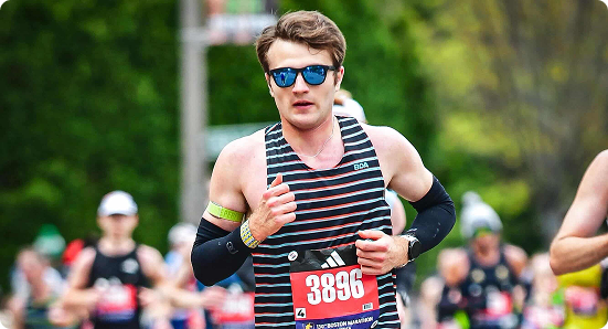Runner competing in a road race